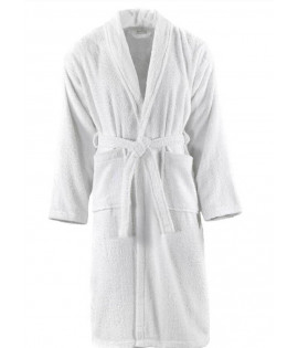 BATHROBE WHITE "TOWEL FABRIC"