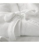BATHROBE WHITE "WAFFLE FABRIC" - ONE SIZE